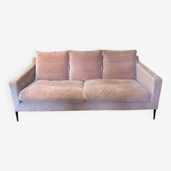 Chiltern Slim sofa - 3 seater powder pink velvet - Exclusive to The ConranShop