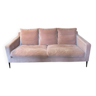 Chiltern Slim sofa - 3 seater powder pink velvet - Exclusive to The ConranShop