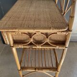 Pair of rattan bedside tables
