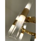 Glass and metal chandelier