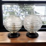Pair of seventies globe wall lights