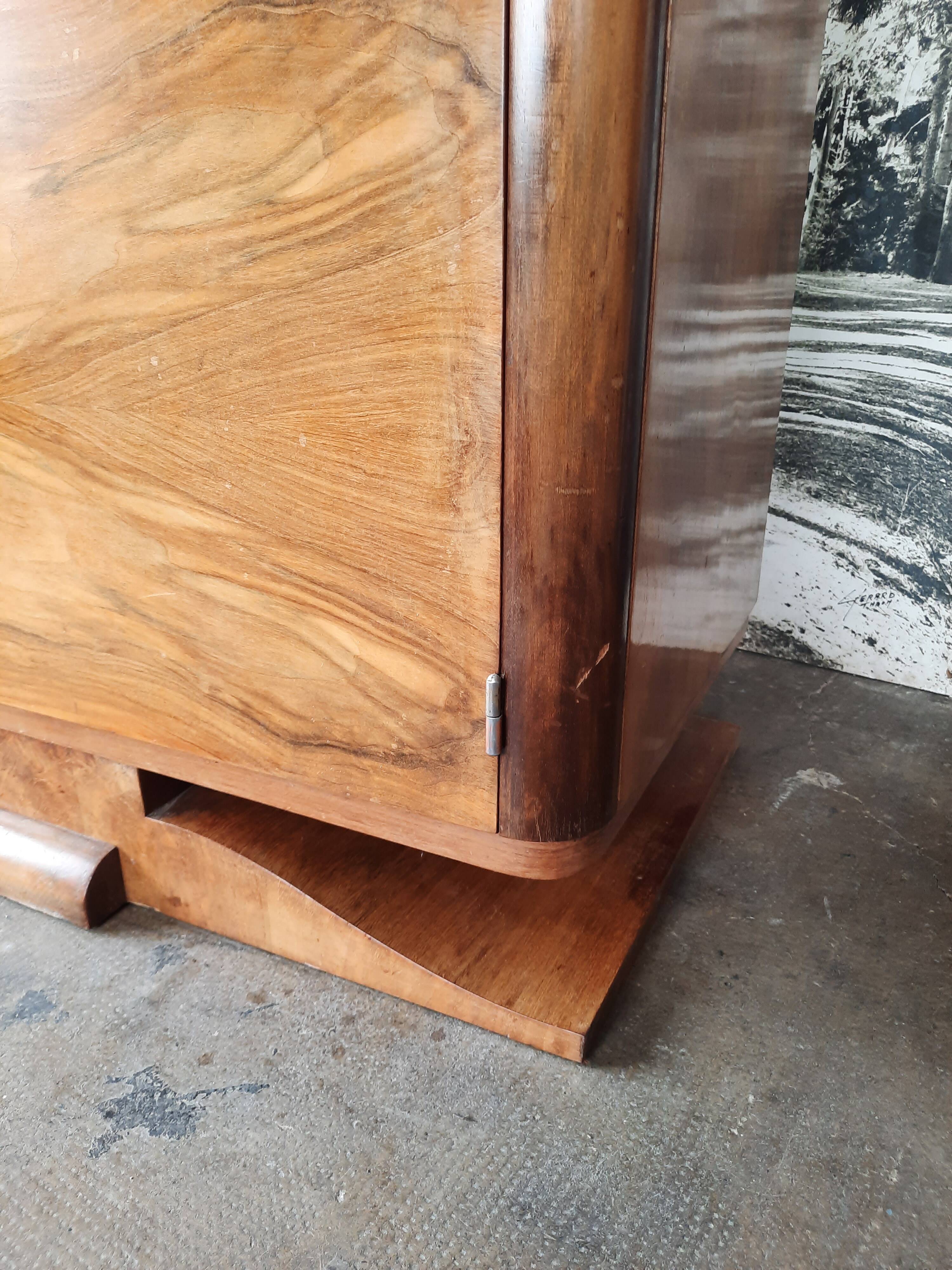 Art deco walnut sideboard