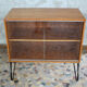 Showcase storage teak vintage 1960 with hairpin legs