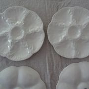 6 Plates with oysters white manufacture GIEN old