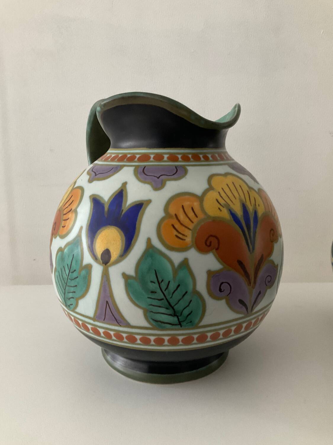 Duo of Gouda Holland ceramic vases from the 50s