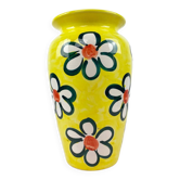 Large vase decorated with flowers