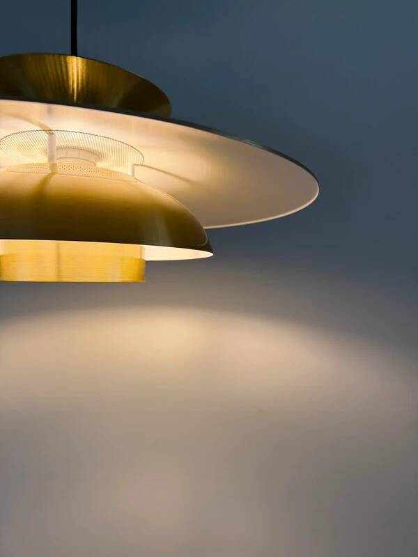 Vintage Danish gold pendant - Louis Poulsen style - Danish design lamp