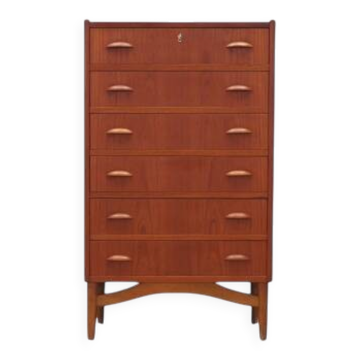 Teak chest of drawers, Danish design, 1970s, production: Denmark