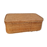 Coffee table braided rattan chest
