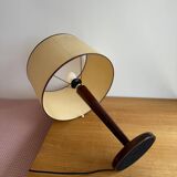 Lampe de table vintage en bois et laiton