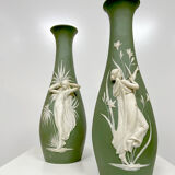 Vintage Bisque Porcelain vases 'Jasperware'