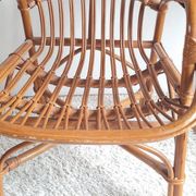Paire de fauteuils en rotin vintage circa années 70