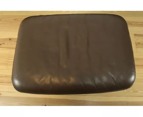 Paire de fauteuils et ottoman DS50 cuir De Sede pied tulipe gainé, rotatifs