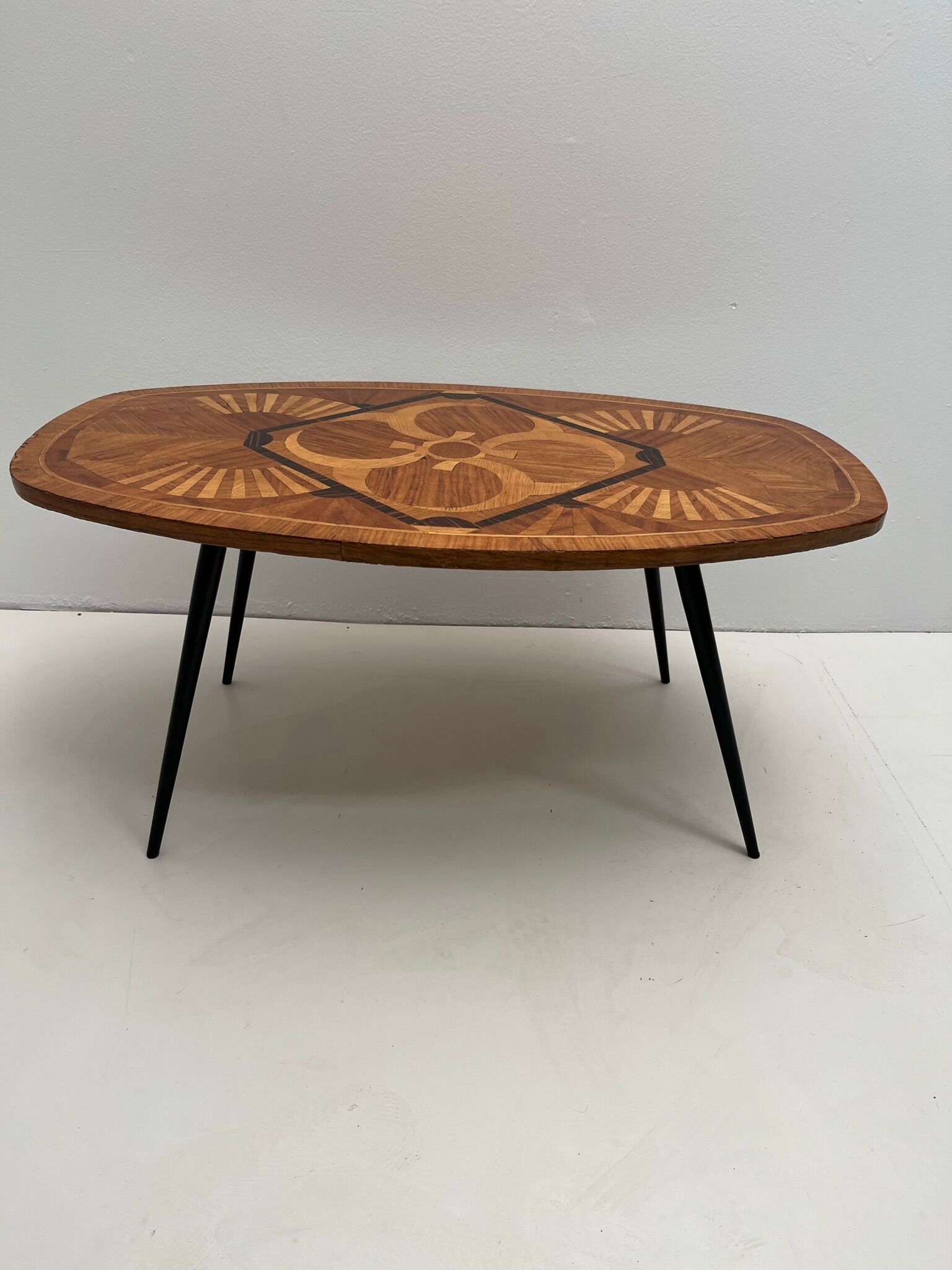 Oval coffee table imitation Galé 70s