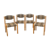 Suite of 4 chairs self beech brass and wool 1960