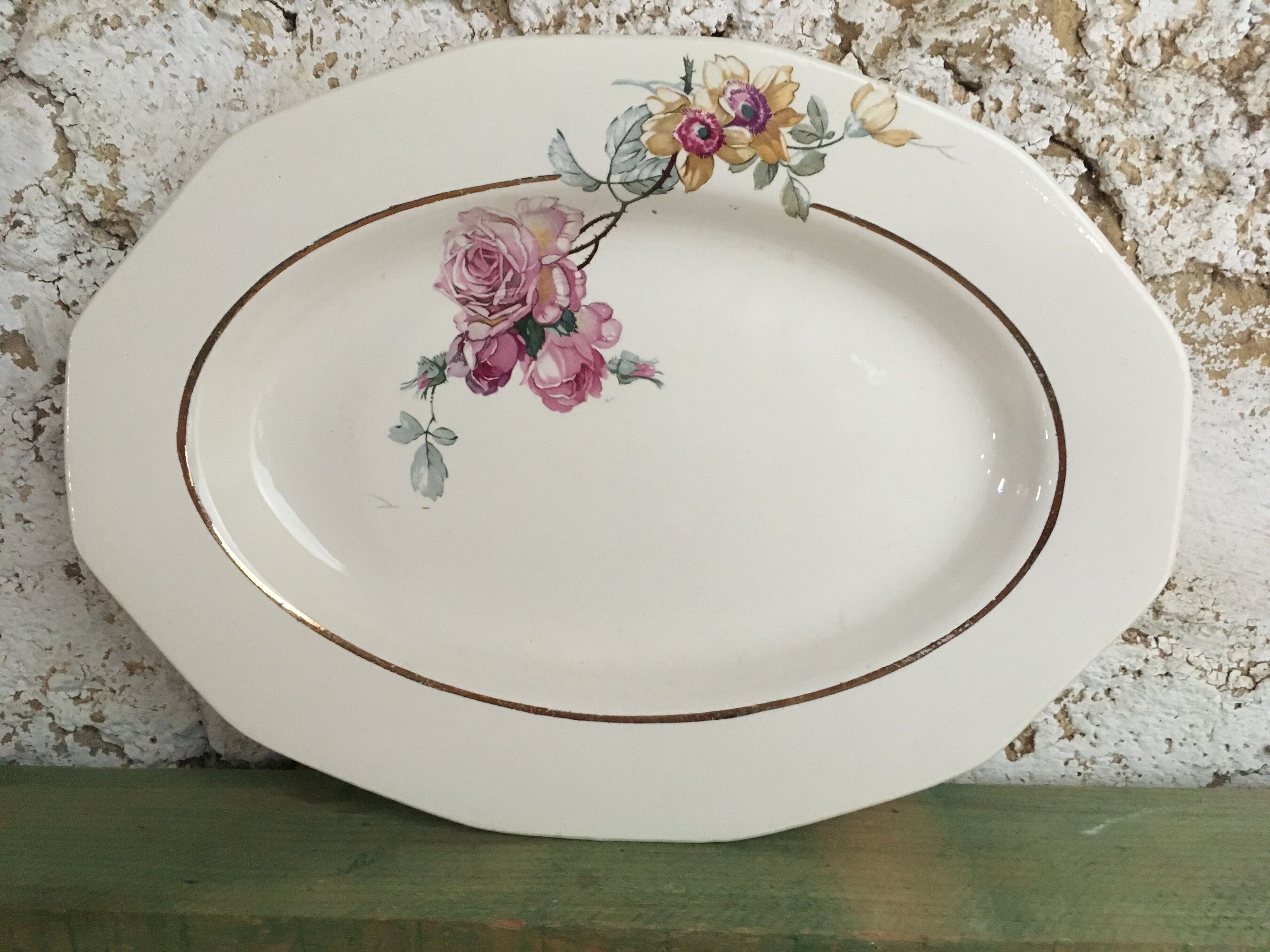 Service dish Oval Vintage "St-Amant-Sté des Grands Établissements Céramique"