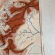 Vintage school map 1950 double-sided "The Garonne / the Rhône"