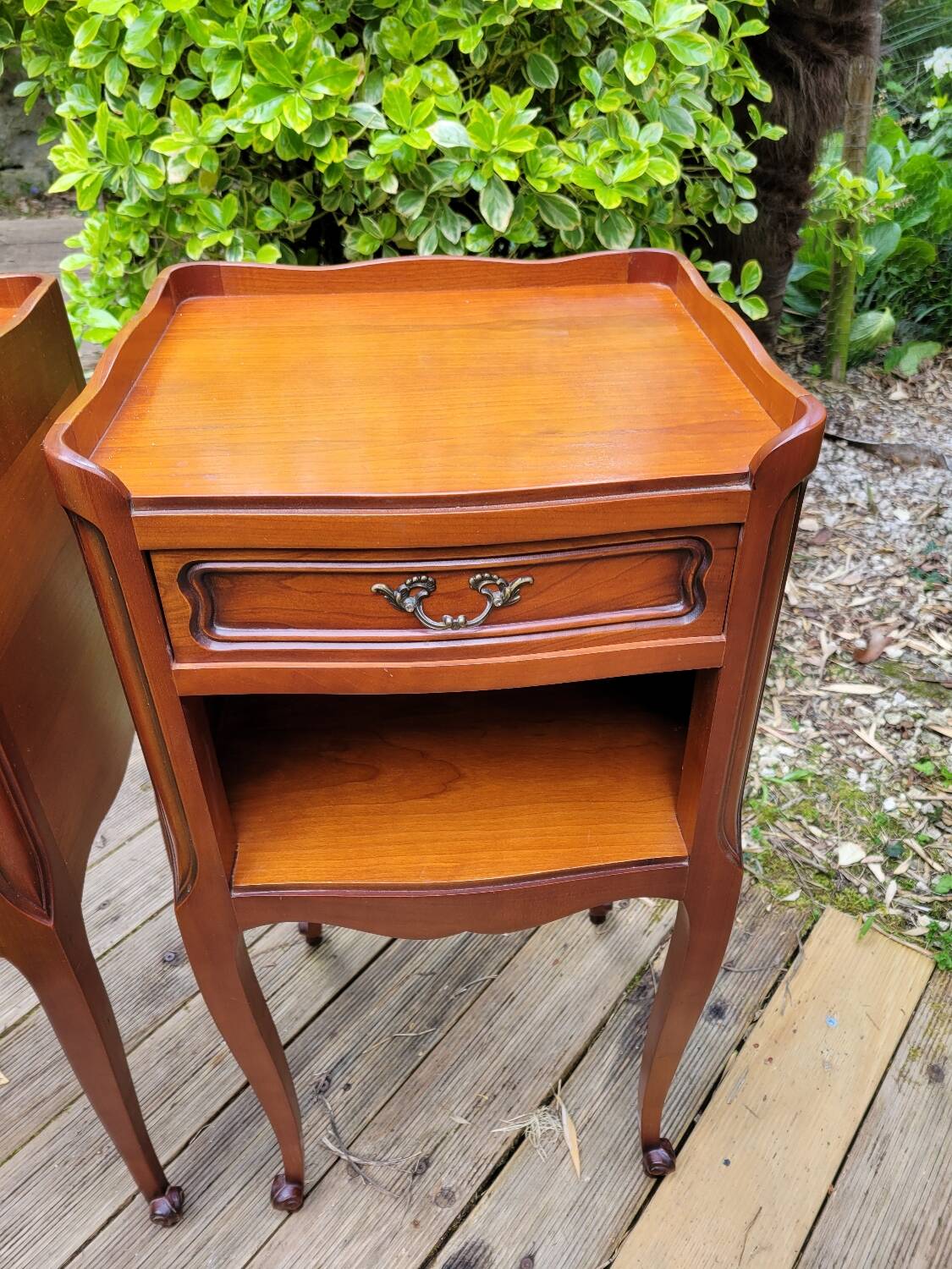 Pair of Louis XV bedside tables in cherry wood.
