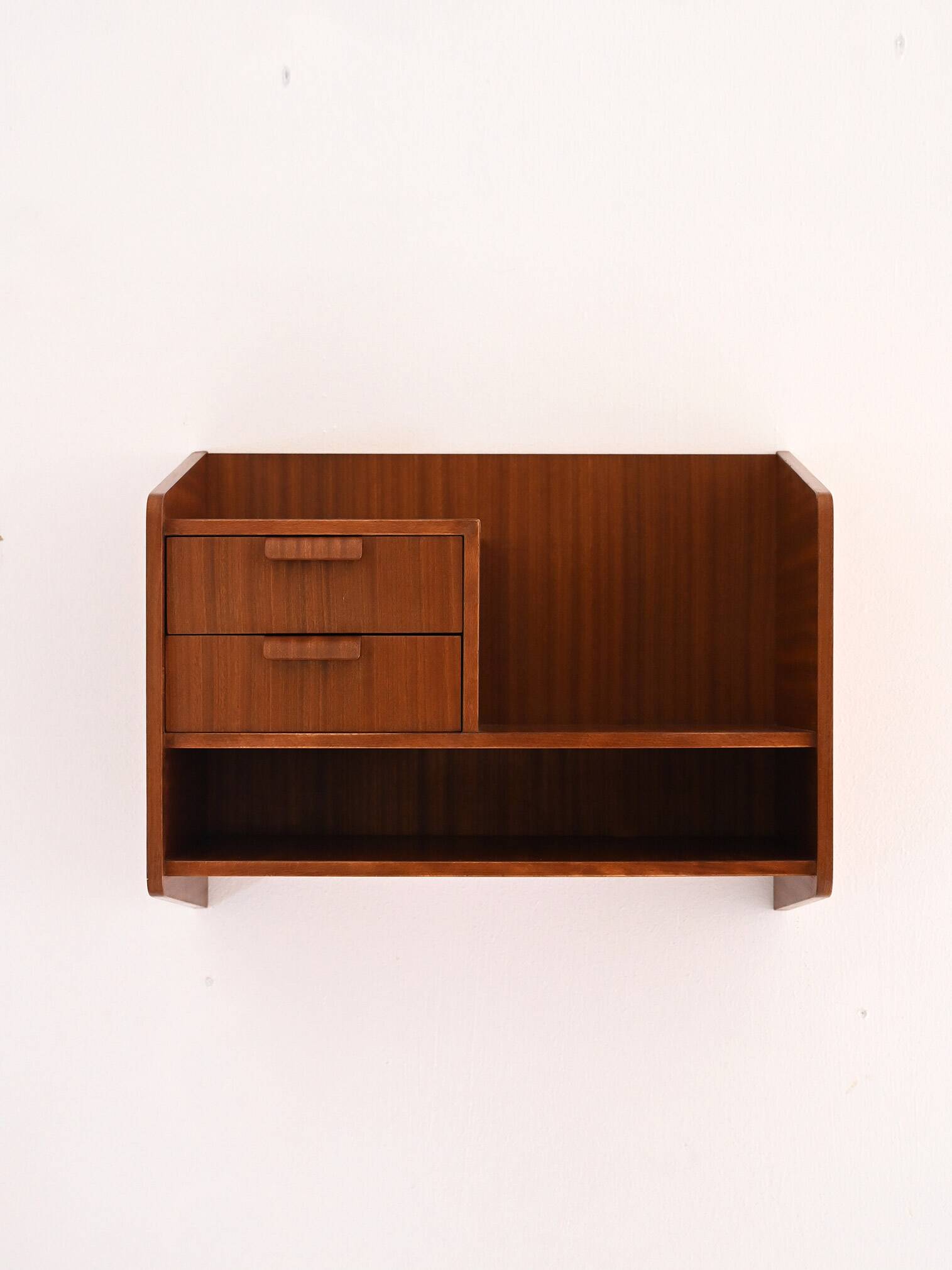 1960s Scandinavian Mahogany Floating Nightstand