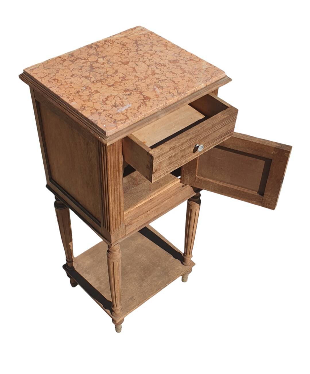 Natural wood bedside table