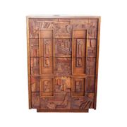 Brutalist 5-drawer Highboy chest of drawers