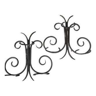 Pair of wall plant door wrought iron
