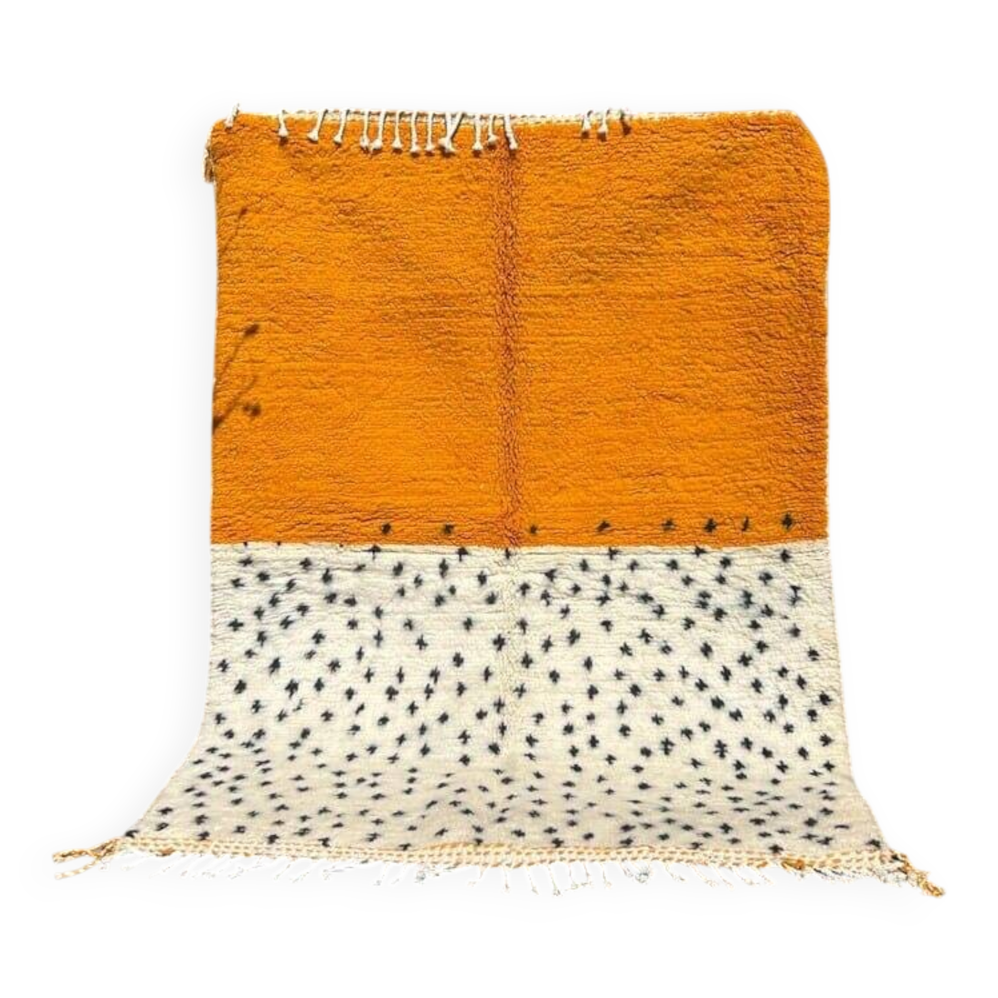 Handmade natural wool rug, size 100 x 200 cm