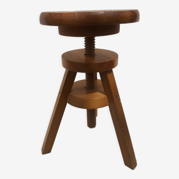 Tripod workshop stool with screws, 1970