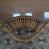 Table basse rotin et verre