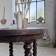 Table 1900 walnut round turned legs