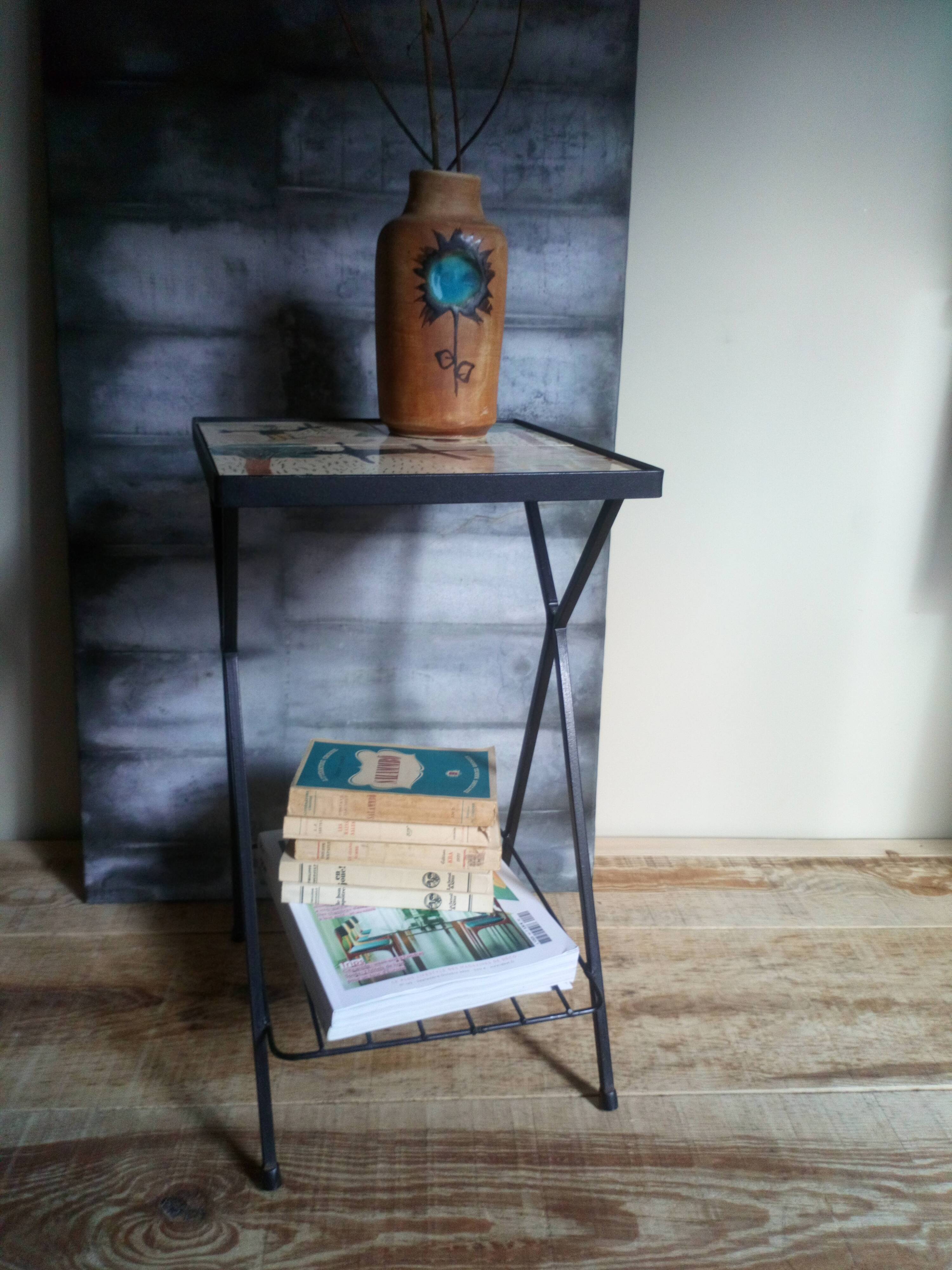50s metal side table