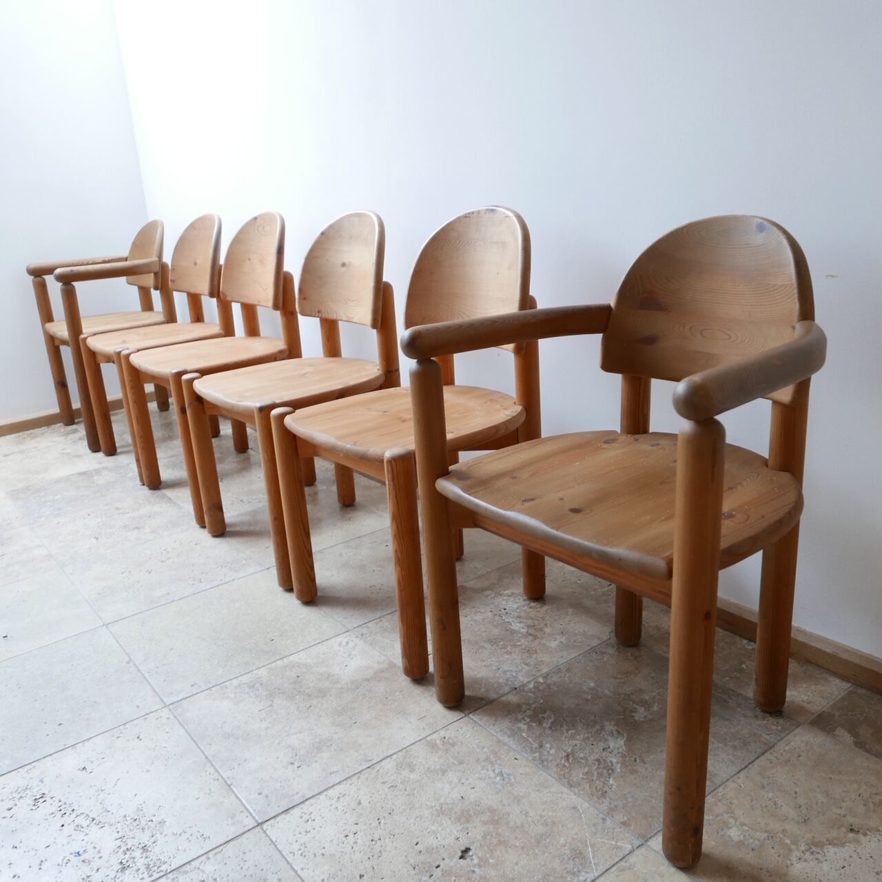 Rainer Daumiller Mid-Century Pine Dining Chairs (6)
