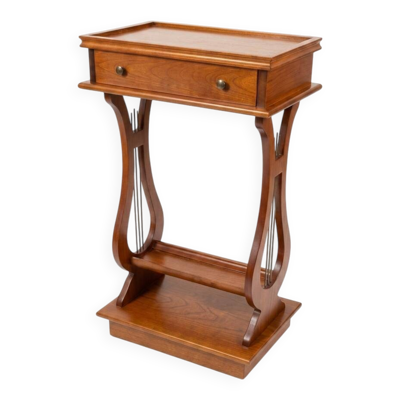 Table de chevet lyre en merisier massif