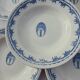8 assiettes creuses en faïence F J avec frise et bouquet central