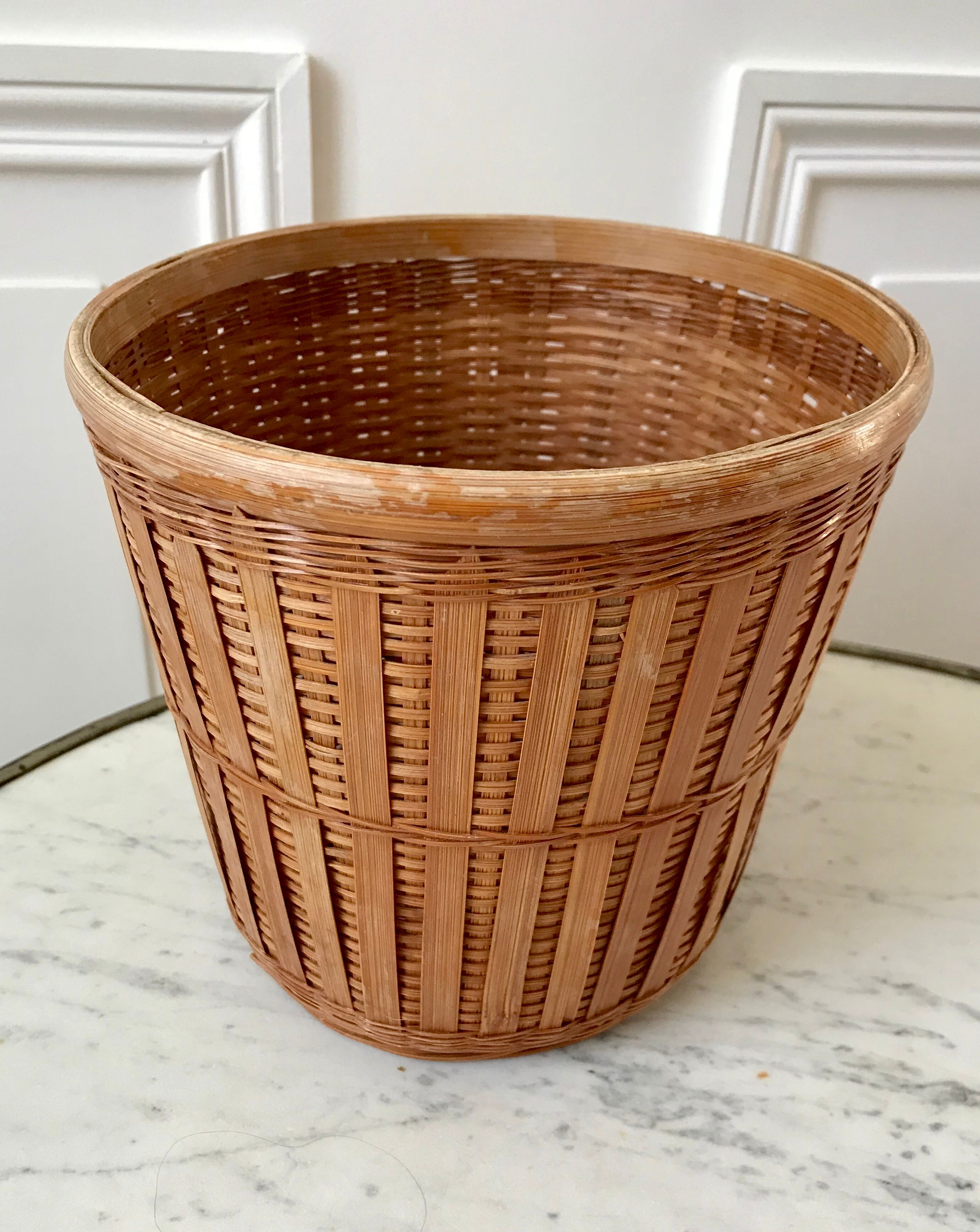 Rattan and wicker pot cover 70s