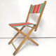 Folding chair seaside 50s wood and canvas bayadère