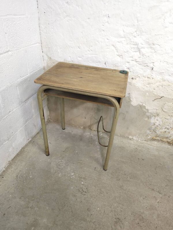 Bureau d'écolier simple 1960 avec casier