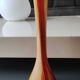 Large marbled glass vase, mouth blown. Signed La Rochère France. Height 33.5 cm
