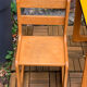 Children's wooden and formica desk and sled chairs 1970