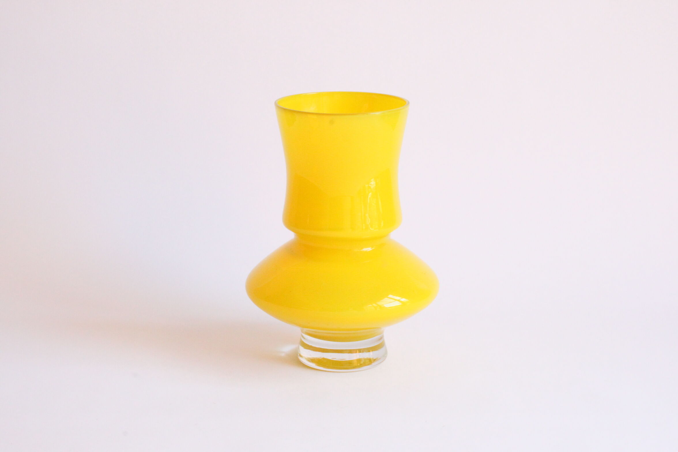 Space age yellow vase by Bo Borgstrom for Aseda Sweden 1960s