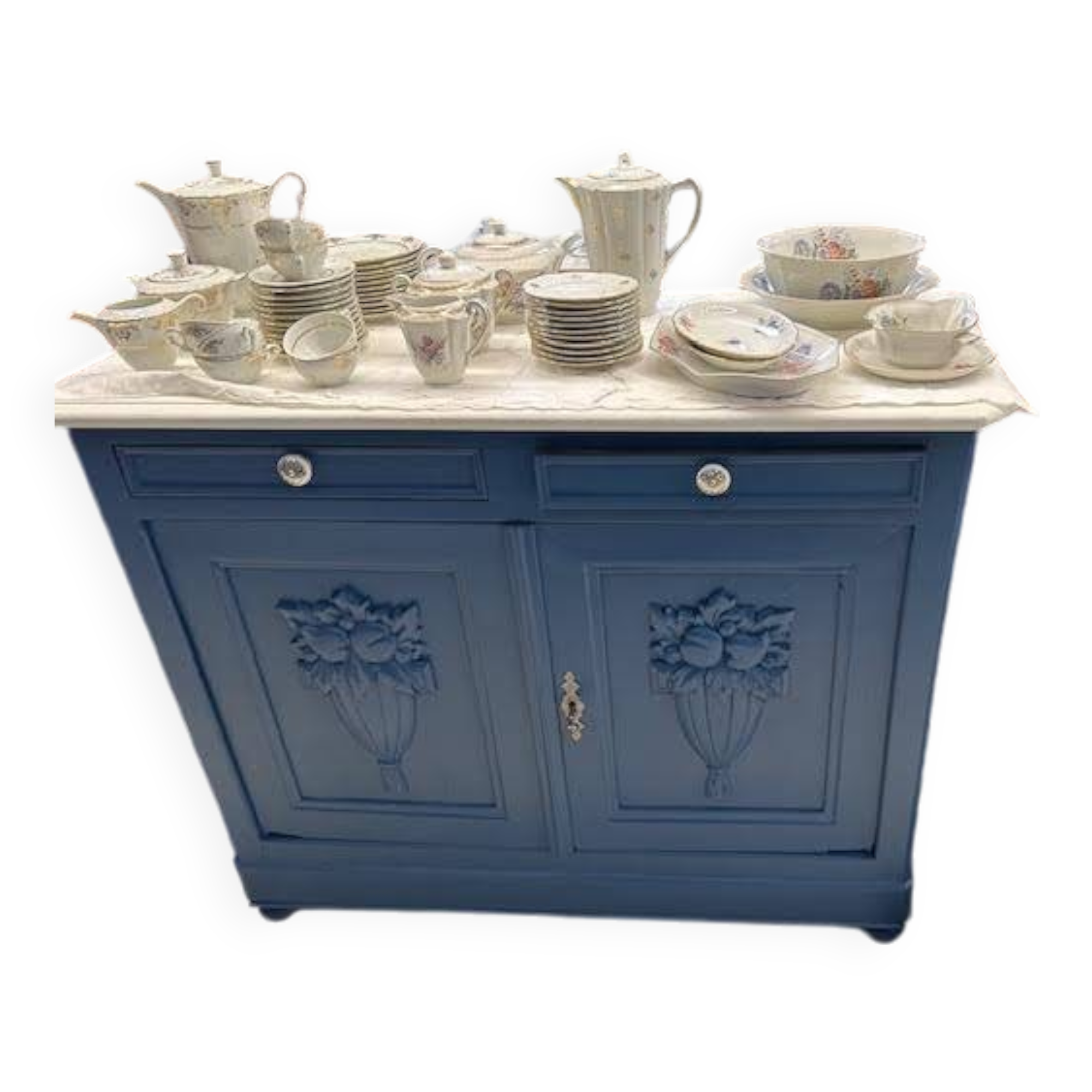 Refurbished blue buffet