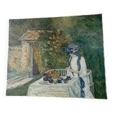 Vintage canvas painting - After Childe Hassam