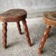 Vintage brutalist tripodes stools
