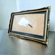 Antique black & gold wooden frame   24 cm x 16 cm convex glass