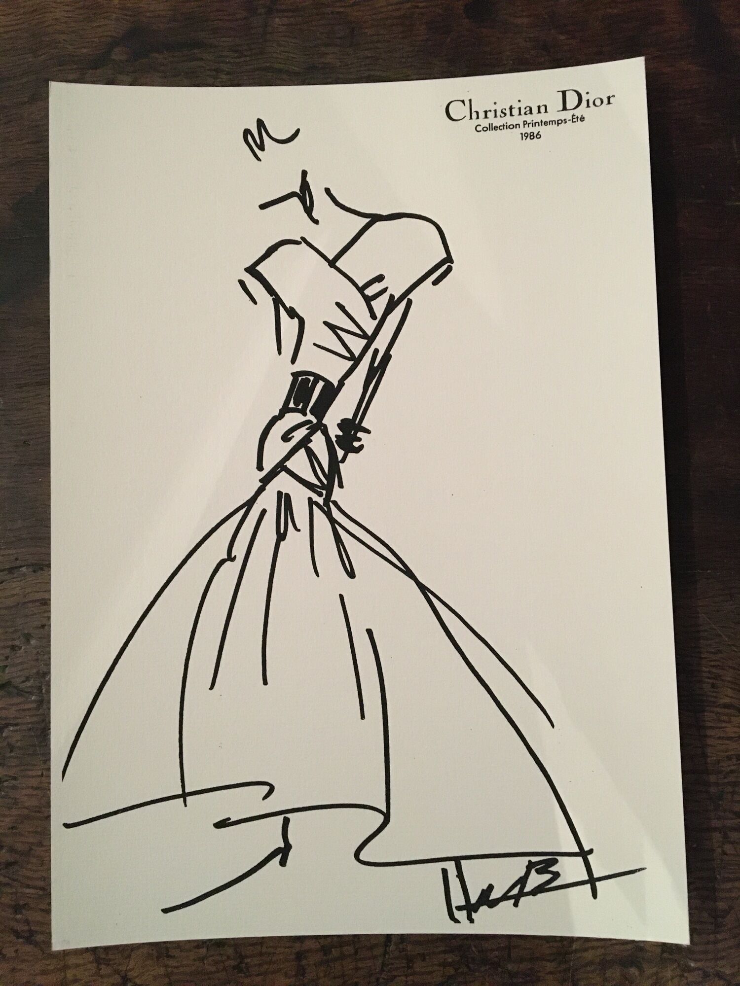 Press fashion illustration "spring collection - summer 1986" Christian Dior