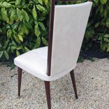 Set of 4 Vintage Mid-Century Modern Chairs with Tapered Legs and Metal Sabers -