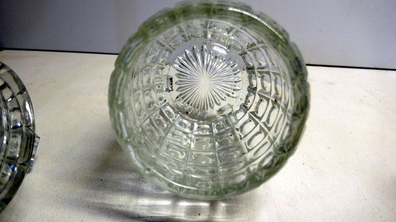 Old glass cookie jar