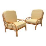 Pair of rattan armchairs