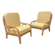 Pair of rattan armchairs