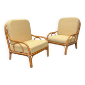 Pair of rattan armchairs